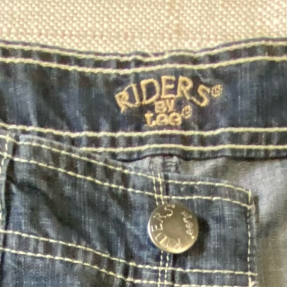 Riders By Lee Womens Denim Cargo Bermuda Vacation Casual Short- Sz- 14 - Picture 9 of 16